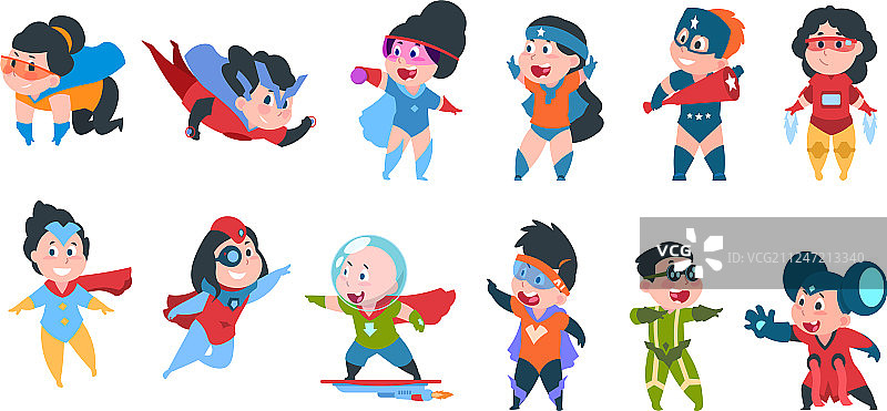 漫画超级英雄儿童图片素材