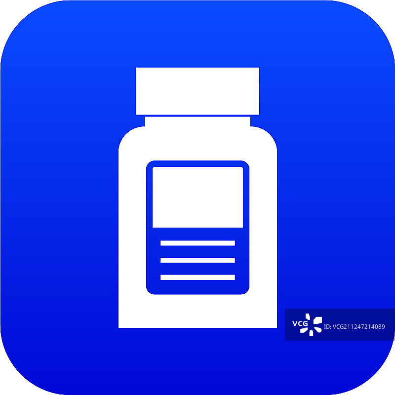 蓝色数字药瓶图标图片素材
