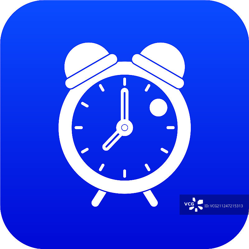 复古经典闹钟设计蓝色图标图片素材
