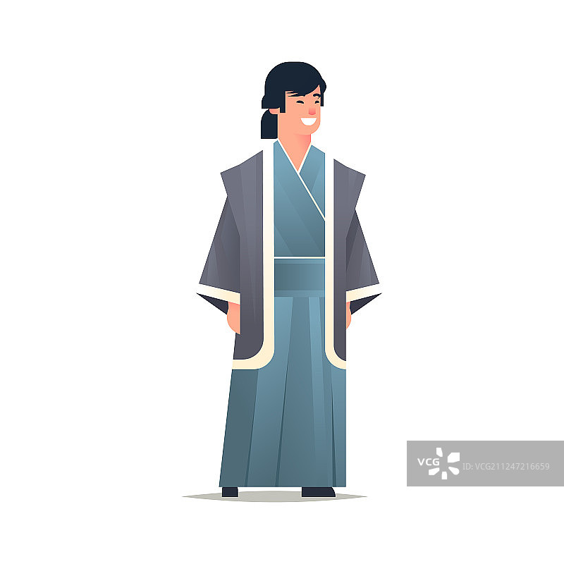 身穿传统服饰的亚洲男子图片素材