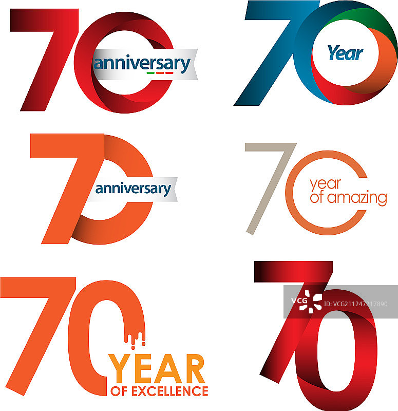 70周年纪念套装模板设计图片素材