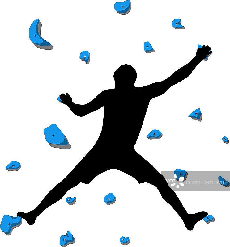 男人攀爬攀岩墙图片素材