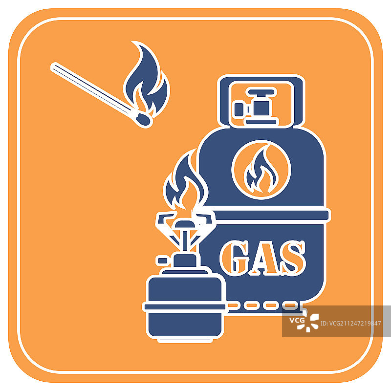 野营炉与煤气瓶图标图片素材