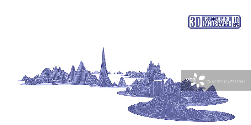 白色背景上的紫色多边形山脉图片素材