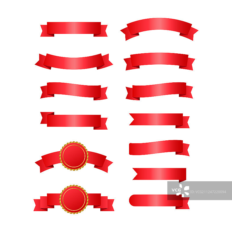 红色丝带banner素材图片素材