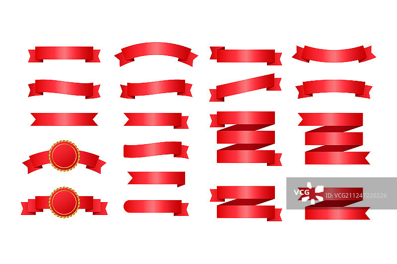 红色丝带banner素材图片素材