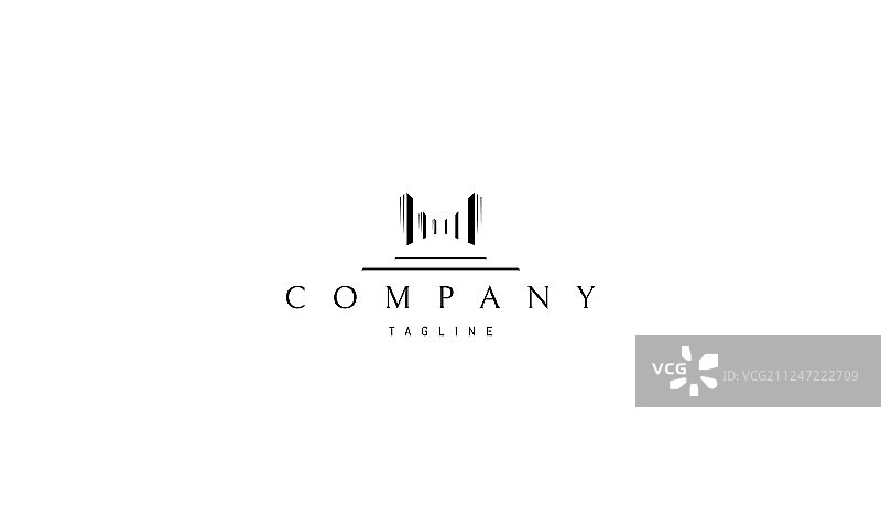 黑色抽象M字母房地产标志图片素材