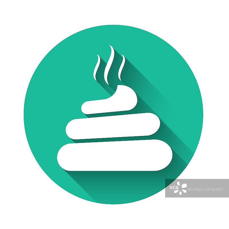 白色垃圾图标与长长的绿色阴影图片素材