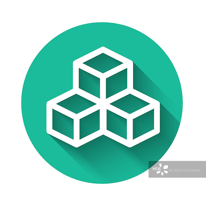 长阴影的白色2.5D立方体图标图片素材