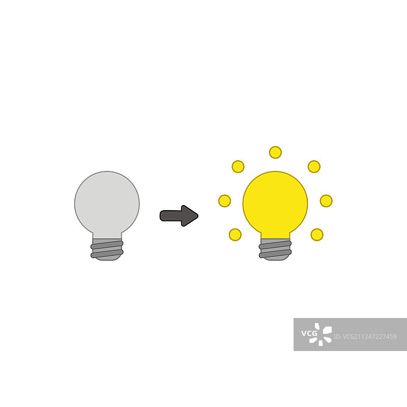 灰色灯泡和发光灯概念图标图片素材
