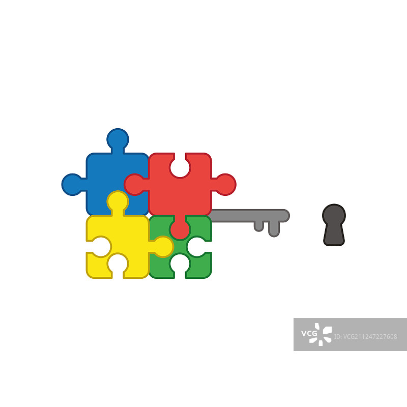 四部分连接拼图概念图标图片素材