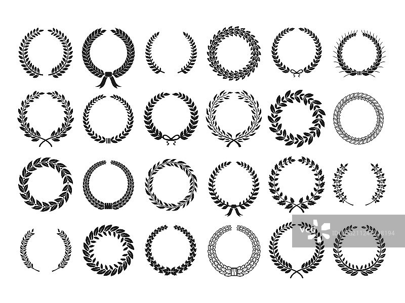希腊风月桂橡树叶花环图片素材