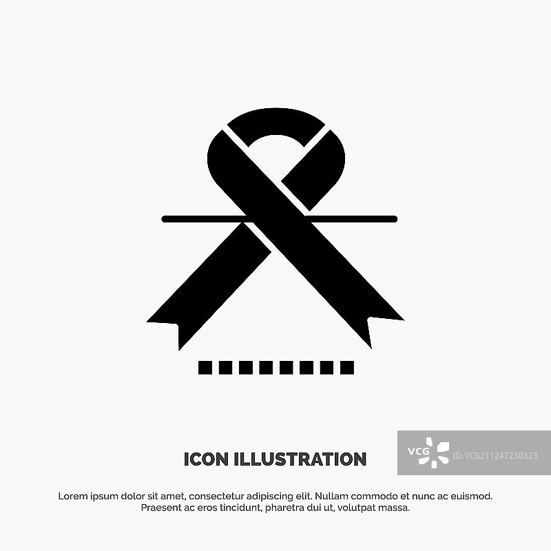 癌症肿瘤科丝带医疗实体字形图标图片素材