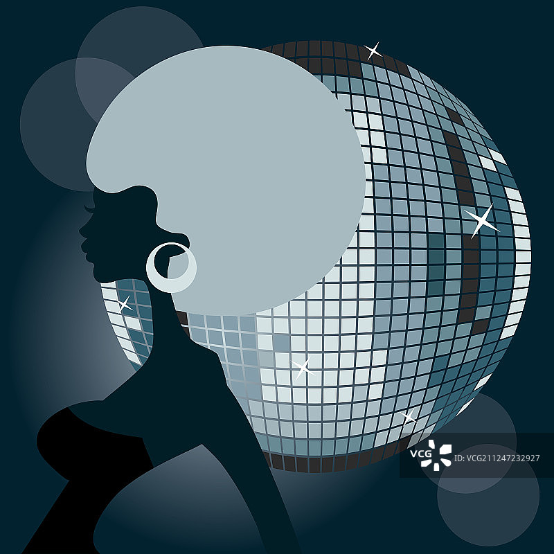 迪斯科爆炸头女孩图片素材