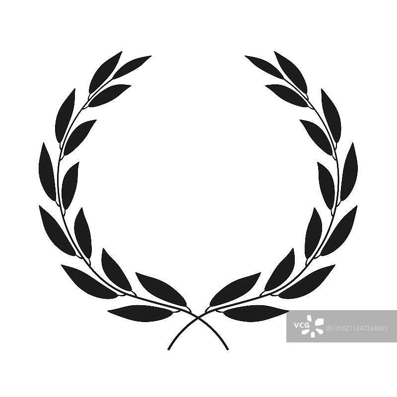 白色背景上的月桂花环图标图片素材