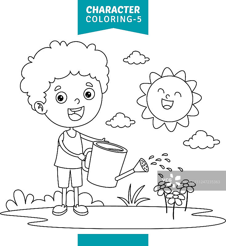 人物涂色页图片素材