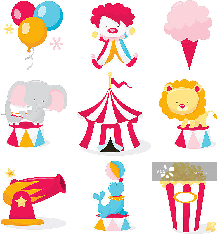可爱的马戏团图标图片素材