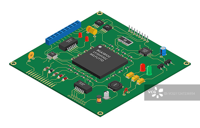 2.5D印刷电路板图片素材