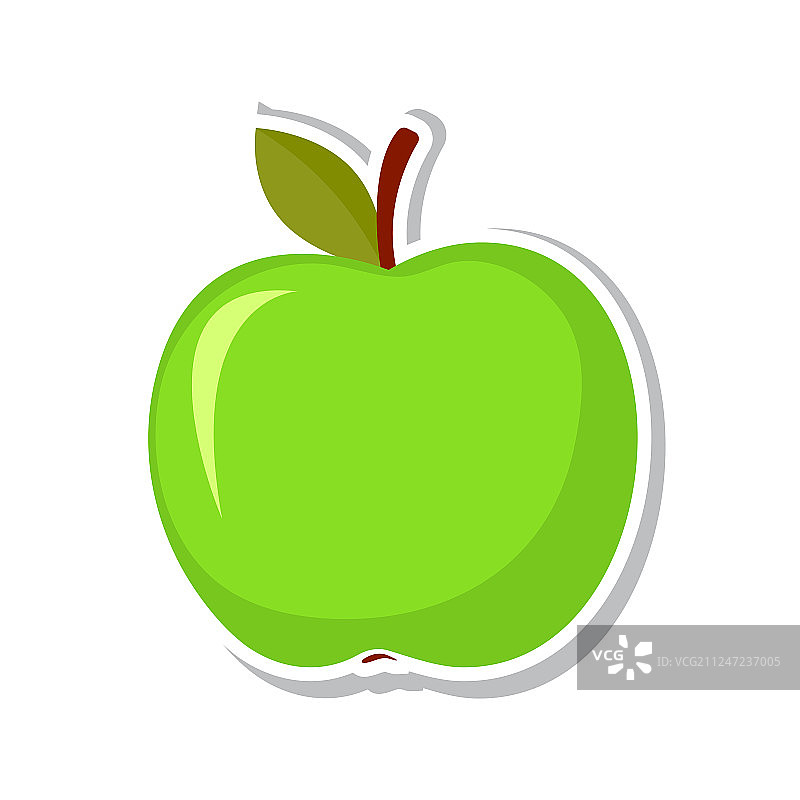白色背景上的青苹果图片素材
