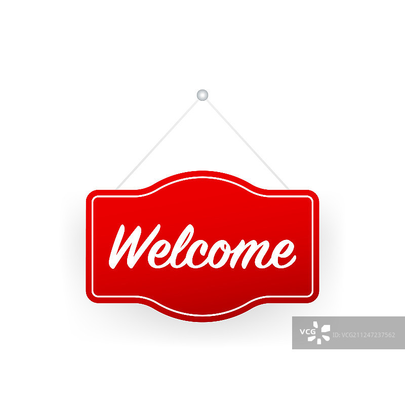 白色背景欢迎标牌图片素材