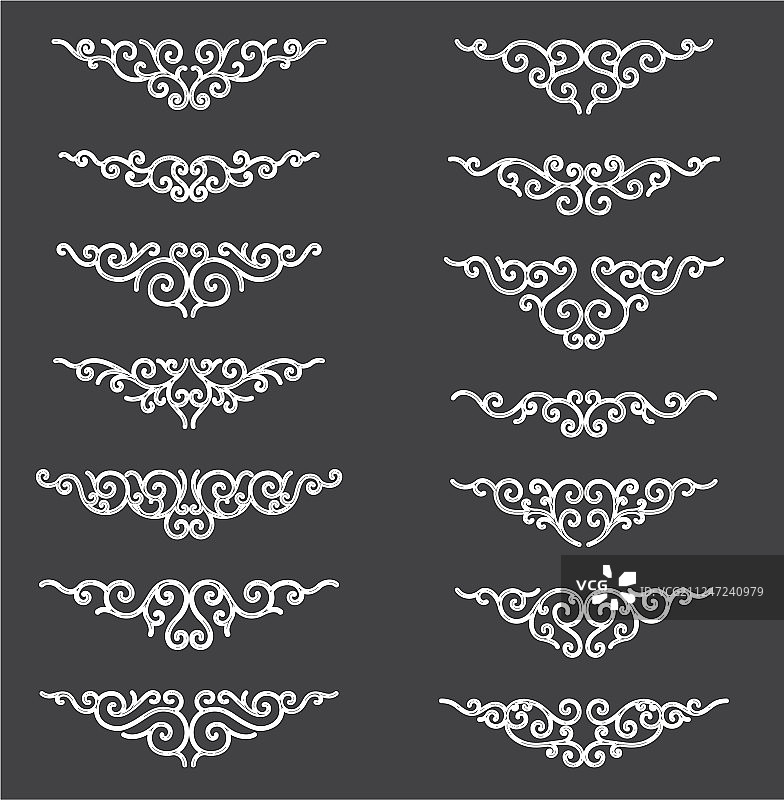 装饰标尺线集和边框设计元素图片素材