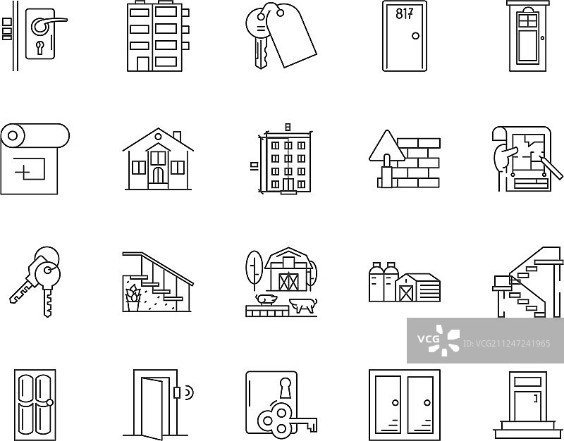 门线条图标图片素材