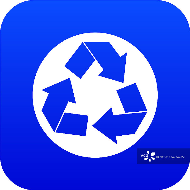 可回收标志图标数字蓝色图片素材