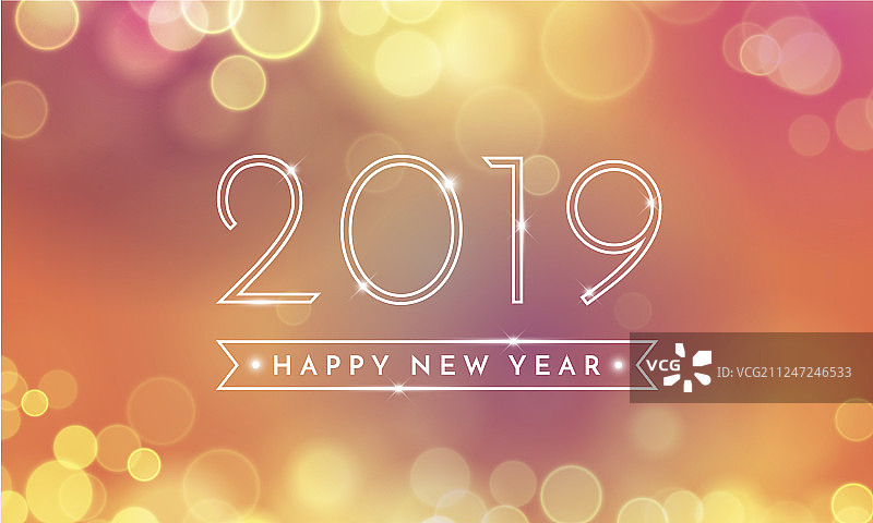 2019新年快乐闪光灯卡片图片素材