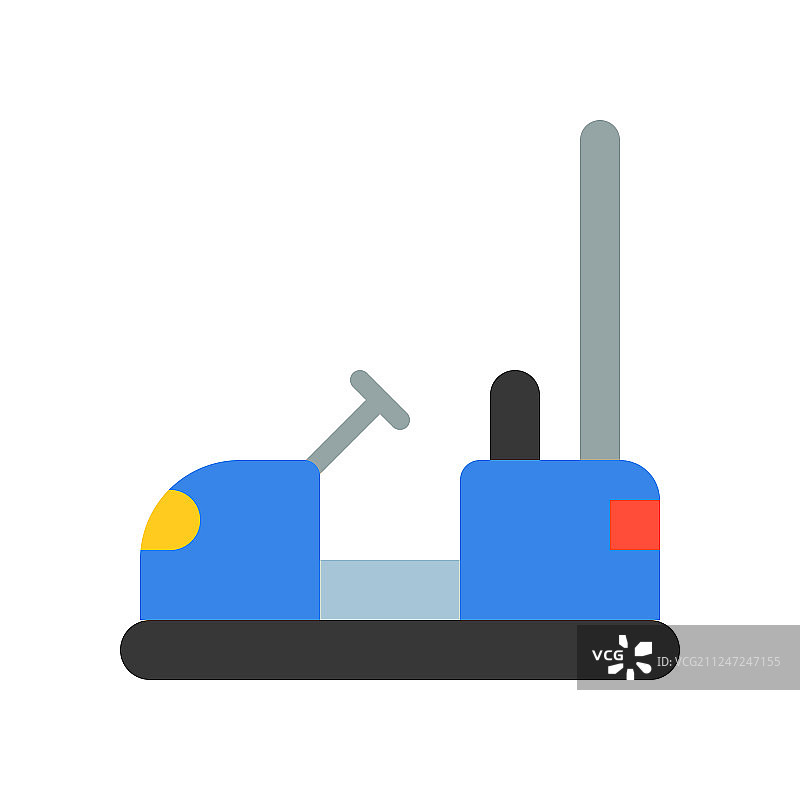 碰碰车图标游乐园相关扁平风格图片素材