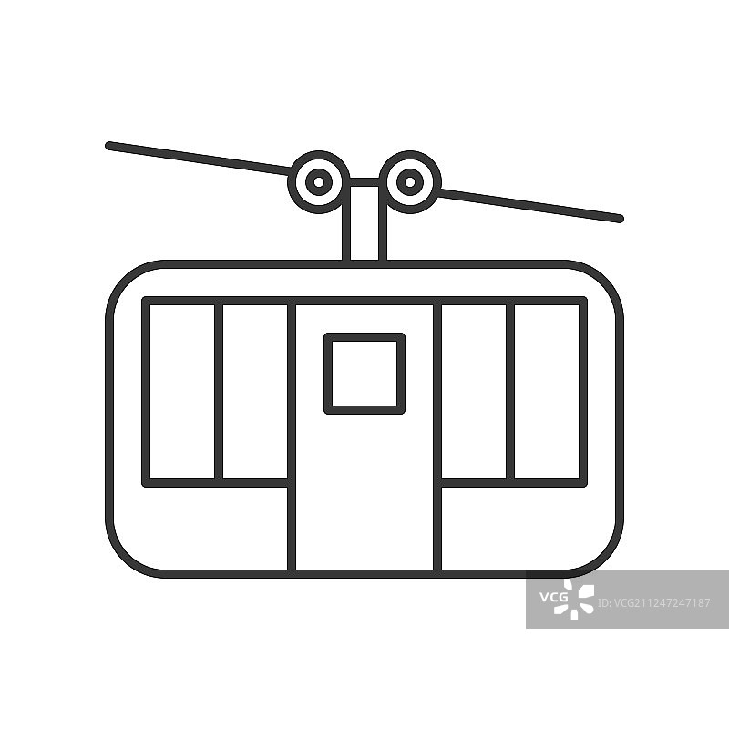 游乐园缆车图标线条样式图片素材