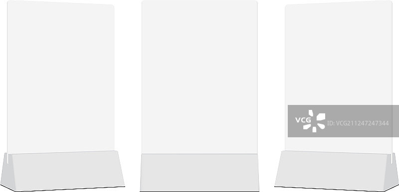 桌面立牌样机 - 正面和侧面视图图片素材
