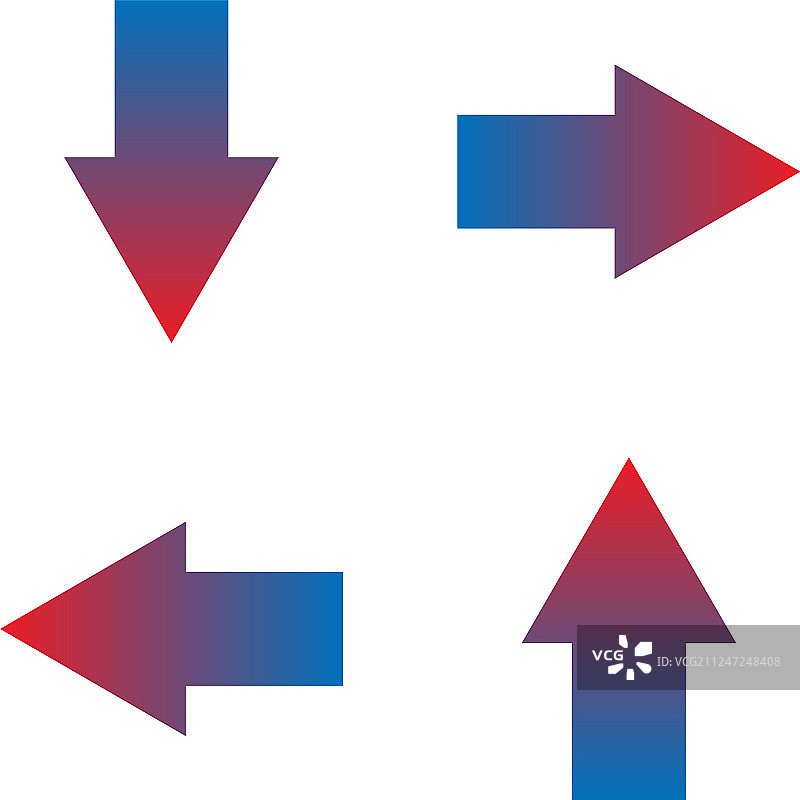 白色背景上的渐变箭头图片素材