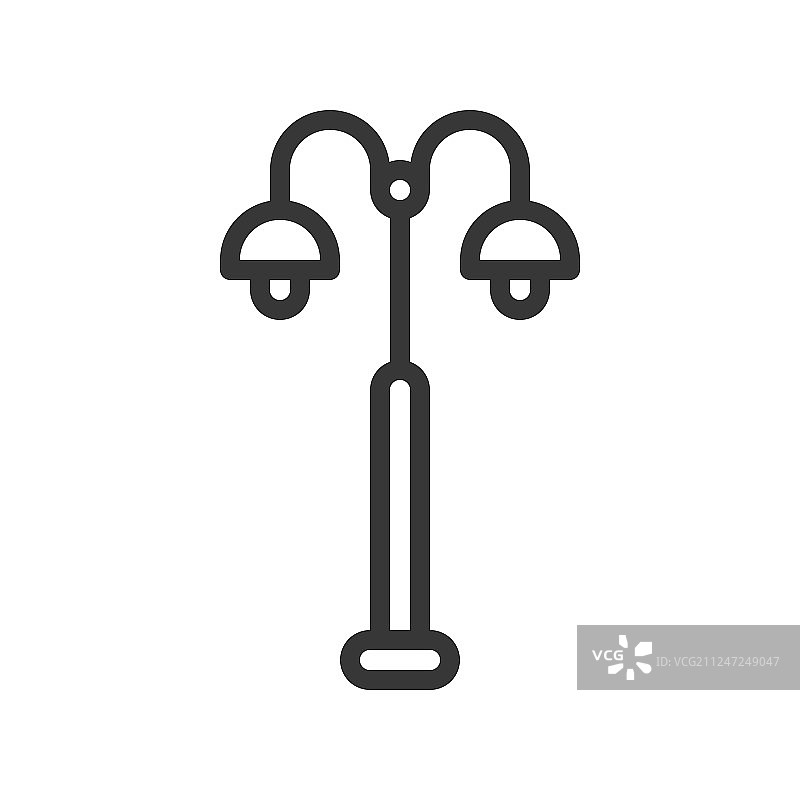 灯笼或灯具图标线条样式可编辑笔触图片素材