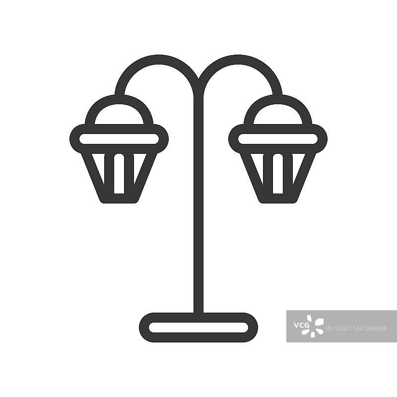 灯笼或灯具图标线条样式可编辑笔触图片素材