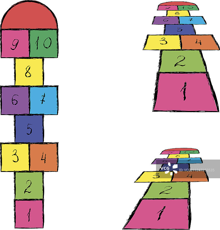 明亮的跳房子模板图片素材