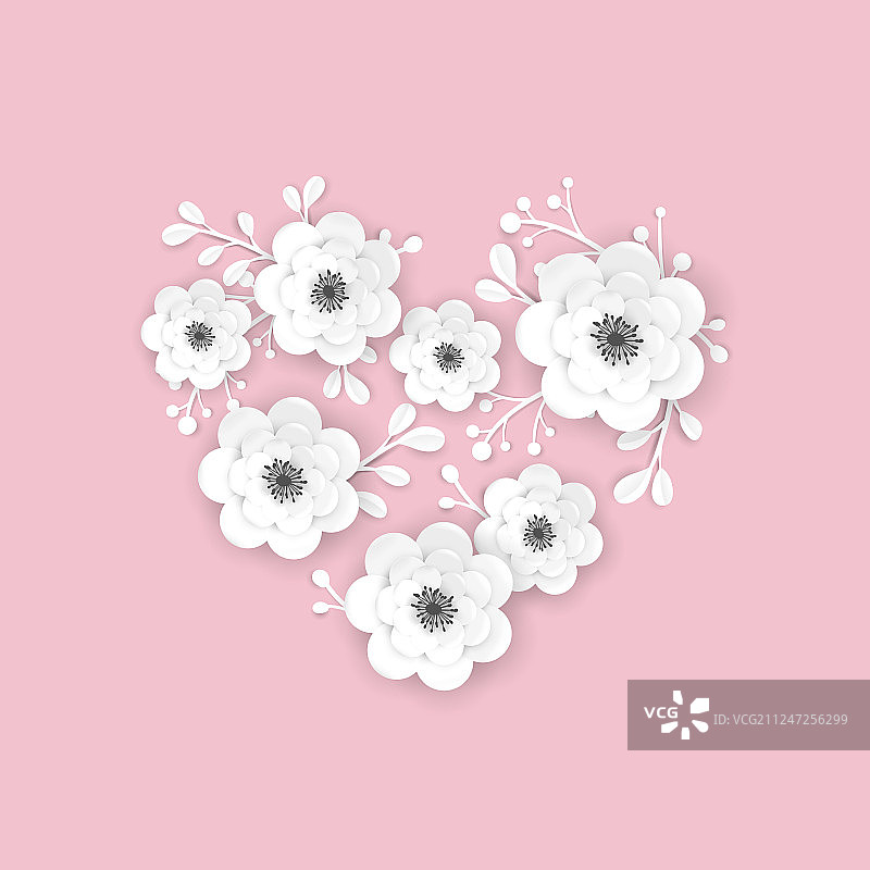 剪纸花卉边框贺卡模板图片素材