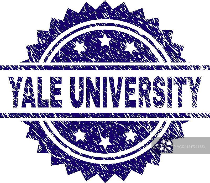 带划痕纹理的耶鲁大学印章图片素材