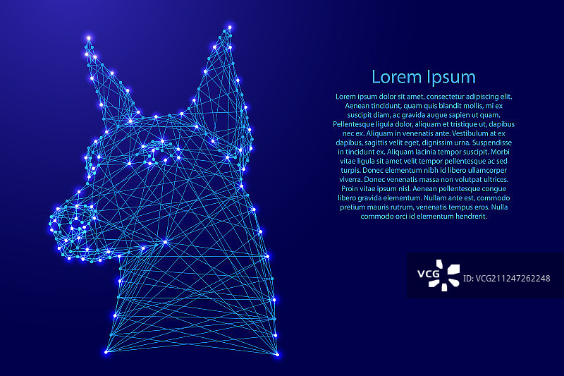 未来主义多边形蓝色杜宾犬头图片素材