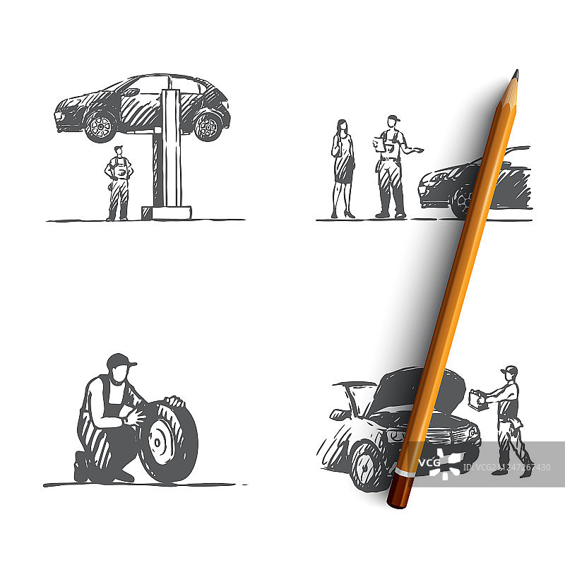 汽车服务 - 订购扫描汽车图片素材