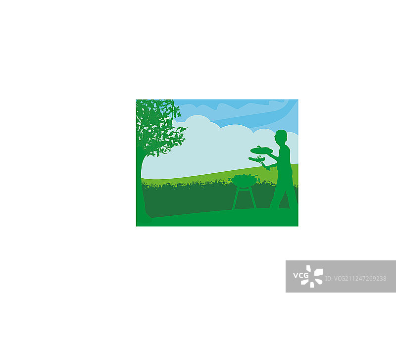 男人在烤架上烤肉图片素材