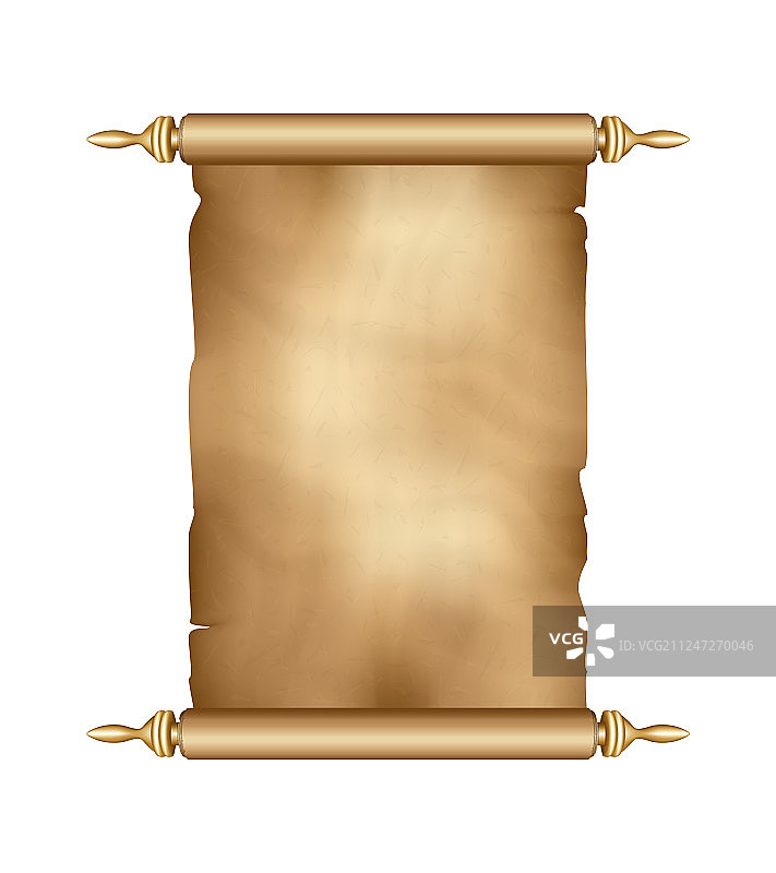 旧纸卷轴竖版羊皮纸古风素材图片素材