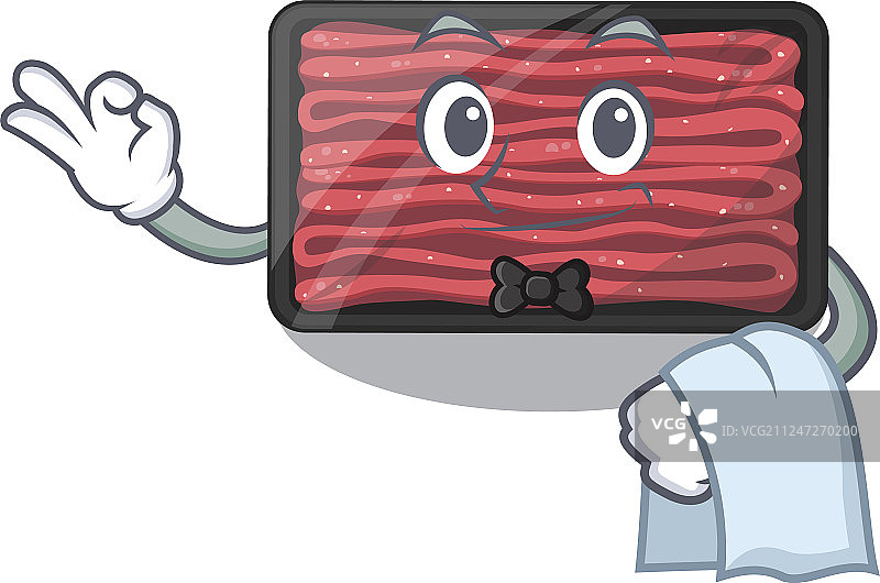 卡通冰箱里的肉末服务员图片素材