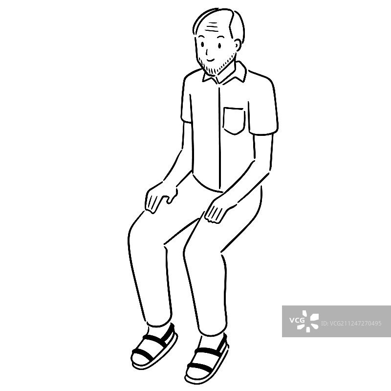 老年男人坐着图片素材