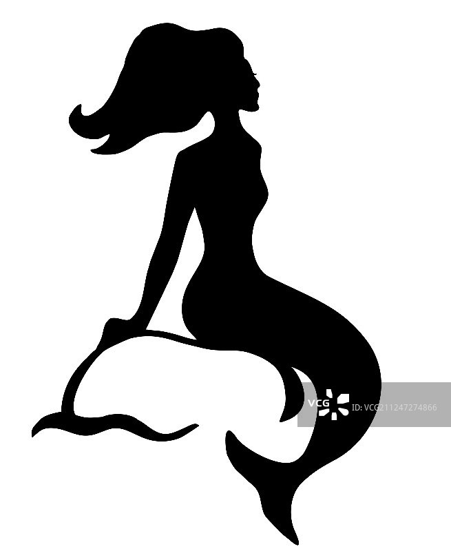 美人鱼梦幻图像剪影图片素材