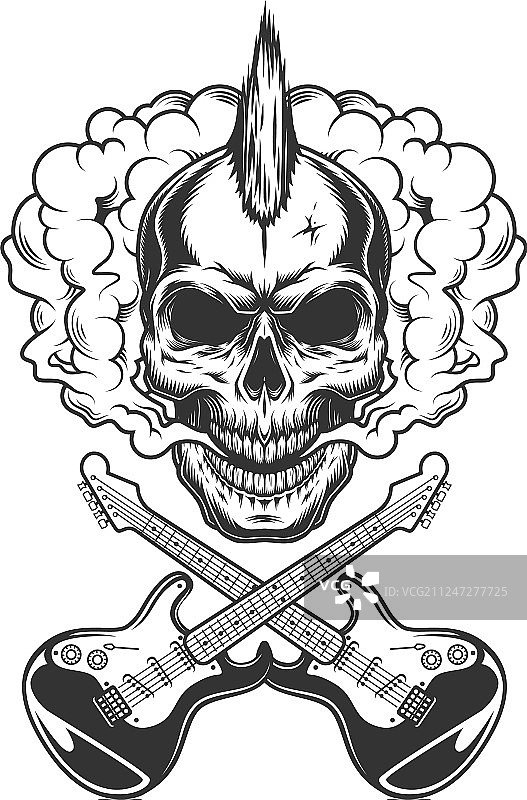 莫霍克摇滚骷髅头图片素材