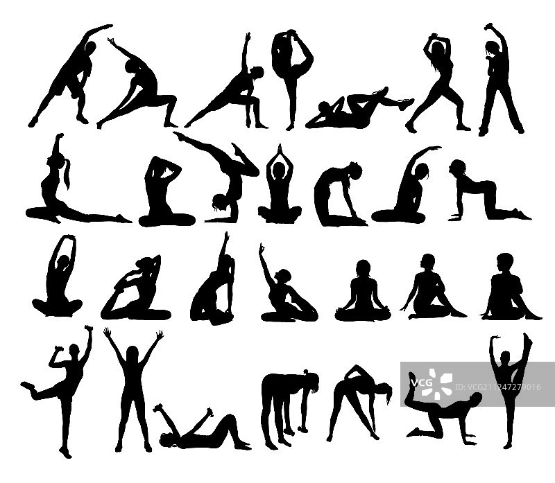 瑜伽剪影图片素材