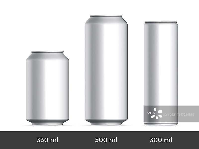 3D铝制啤酒或苏打水罐样机图片素材