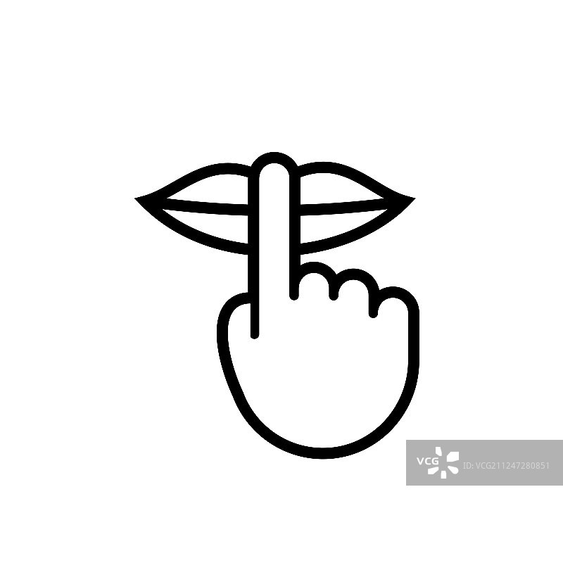 保持沉默，安静的嘴唇和手指图片素材