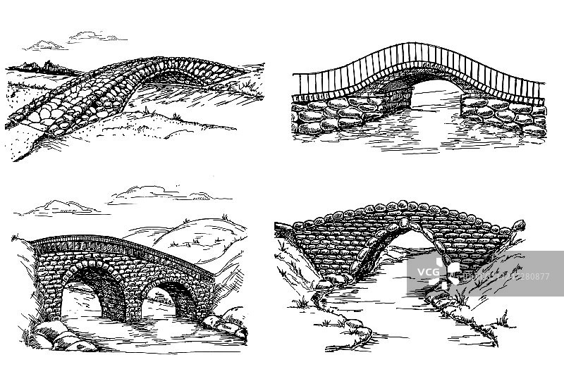 河流上的石桥图片素材