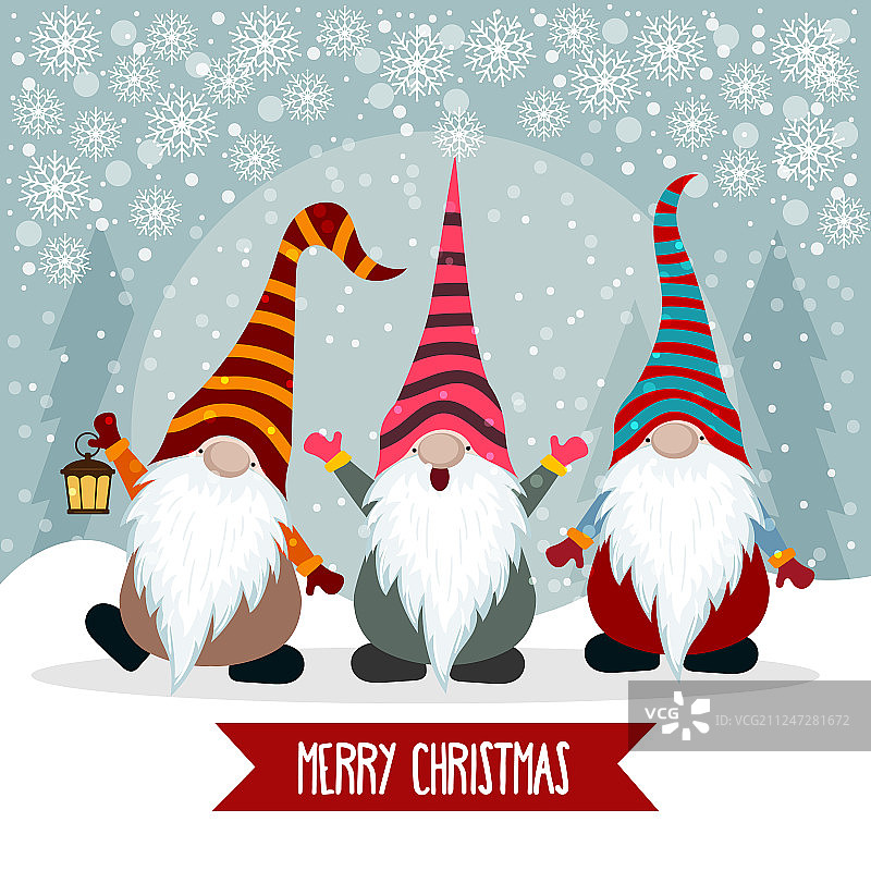 滑稽侏儒圣诞贺卡图片素材